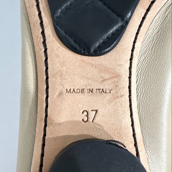 Chanel Lambskin Spirit Flats w/ Elastic & Black Cap Toe Size 7 - Picture 9 of 10